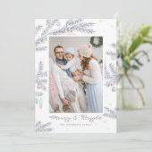 パステルフロステッド松のメリー針&明るい写真 シーズンカード (スタンド正面)