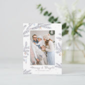 パステルフロステッド松のメリー針&明るい写真 シーズンポストカード (スタンド正面)