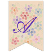 パステルフローズハッピーバースデー バンティングフラッグ (第3の旗)