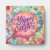 パステルフローラかわいらしハッピーイースター フォトプラーク (正面)