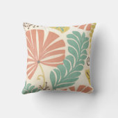 パステルフローラつる植物葉とクリーム背景 クッション (裏面)