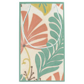 パステルフローラつる植物葉とクリーム背景 スモールペーパーバッグ (裏面)