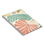 パステルフローラつる植物葉とクリーム背景 ノートブック (右側)