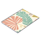 パステルフローラつる植物葉とクリーム背景 ノートブック (左側)