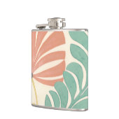 パステルフローラつる植物葉とクリーム背景 フラスク (左)