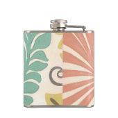 パステルフローラつる植物葉とクリーム背景 フラスク (裏面)