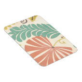 パステルフローラつる植物葉とクリーム背景 マグネット (右側)