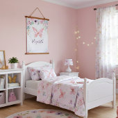 パステルフローラとバタフライベビー 吊り下げ型タペストリー