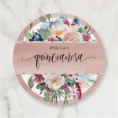 パステルフローラとバラ金ゴールドキンチェニェラメッセージカード フェイバータグ (裏面)