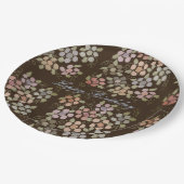 パステルフローラとブラウン ペーパープレート (アングル)