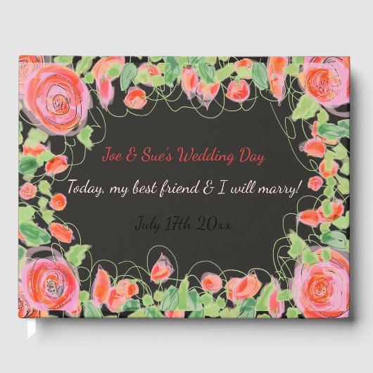 パステルフローラとブラック ゲストブック (正面)