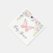 パステルフローラと蝶の赤ちゃんシャワーナプキン スタンダードカクテルナプキン (角)