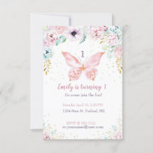 パステルフローラと蝶ベビー誕生日パーティー