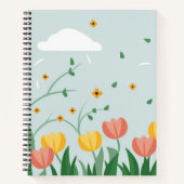 パステルフローラの名前(淡緑色) ノートブック (正面)