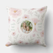 パステルフローラの背景と写真 – パーソナライズされた クッション (正面)