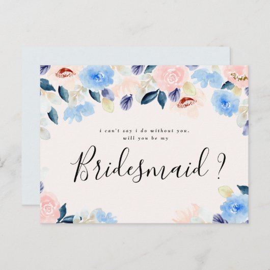 パステルフローラは私の花嫁カードを渡してくれる インビテーションポストカード (正面/裏面)