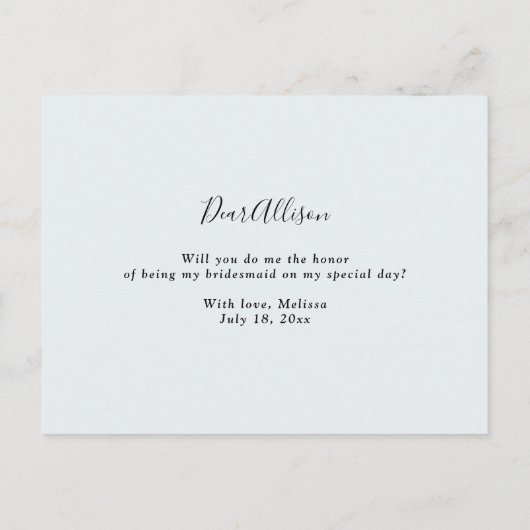 パステルフローラは私の花嫁カードを渡してくれる インビテーションポストカード (裏面)