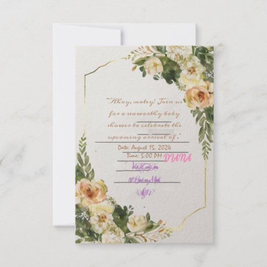 パステルフローラアートとウィグズリーヴベビージークショーウ 招待状 (正面)