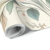 パステルフローラアートウォーターカラー ラッピングペーパー (ロールコーナー)