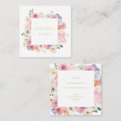 パステルフローラウィメンズデザエレガントイナー スクエア名刺 (正面/裏面)
