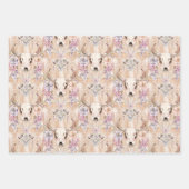 パステルフローラウエスタンカウズスカル ラッピングペーパーシート (正面)