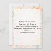 パステルフローラウォーターカラー結婚式招待状 | 5 x 7 招待状 (正面)