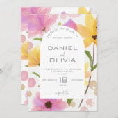 パステルフローラウォーター結婚カラー 招待状 (正面/裏面)