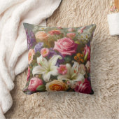 パステルフローラエステティックフラワーブーケ クッション (ブランケット)