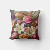 パステルフローラエステティックフラワーブーケ クッション (正面)