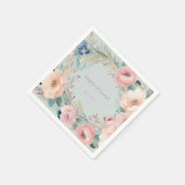 パステルフローラエレガンス結婚ズ スタンダードカクテルナプキン (角)