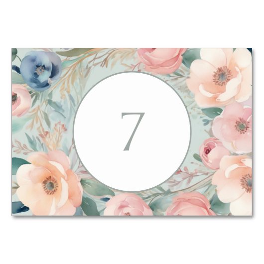 パステルフローラエレガンス結婚ズ テーブルナンバー (正面)