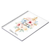 パステルフローラカトリック十字信仰祈りの言葉ジャーナル ノートブック (左側)