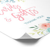 パステルフローラカードとギフトシャワーテーブルサイン5x7 ポスター (角)