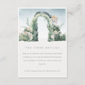 パステルフローラガーデンアーチボタニカル結婚詳細 エンクロージャーカード (正面)