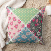 パステルフローラキルトスクウェア クッション (ブランケット)