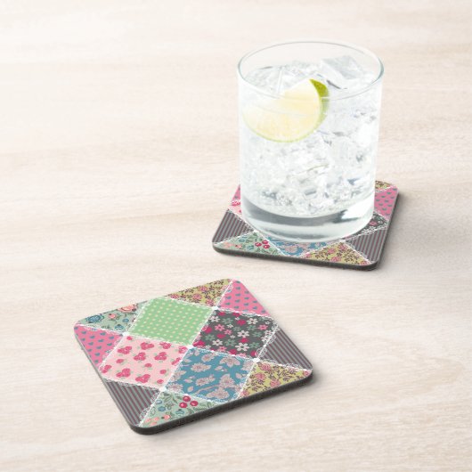 パステルフローラキルトスクウェア コースター (右側)