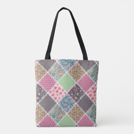 パステルフローラキルトスクウェア トートバッグ (裏面)