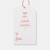 パステルフローラクリスマスツリーグリーッモダンティング ギフトタグ (裏面)