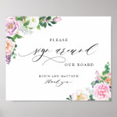 パステルフローラゲスト「サインのまわりに」ボードサイン ポスター (正面)