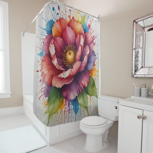 パステルフローラシャワーカーテンセット シャワーカーテン (インサイチュ)