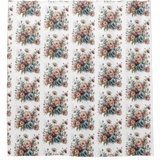 パステルフローラシャワーカーテン シャワーカーテン (正面)