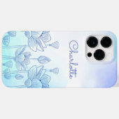 パステルフローラシルエットオーバーレイパーソナライズされた名 Case-Mate iPhoneケース (裏面 (横))