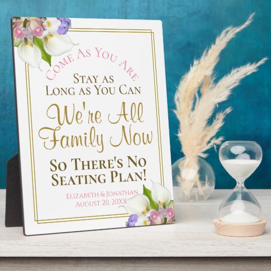 パステルフローラシーティングプラン結婚のサイン フォトプラーク (側面)