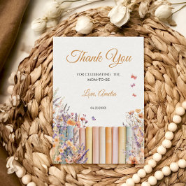 パステルフローラストーリーブックベビーシャワー サンキューカード