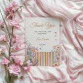 パステルフローラストーリーブックベビーシャワー サンキューカード