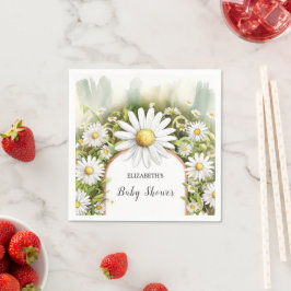 パステルフローラデイジーベビーシャワー スタンダードカクテルナプキン