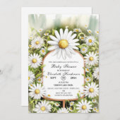 パステルフローラデイジーベビーシャワー 招待状 (正面/裏面)
