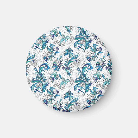 パステルフローラドードルヴィンテージパターン。 マグネット (正面)