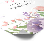 パステルフローラバタフライベビーシャワーウィズサイン ポスター (角)