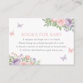 パステルフローラバタフライベビーシャワーブックベビー エンクロージャーカード (正面)